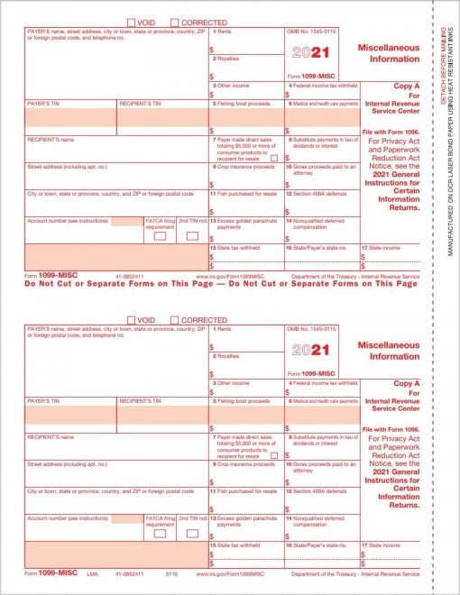 QuickBooks 1099-MISC Forms Set - Discount Tax Forms