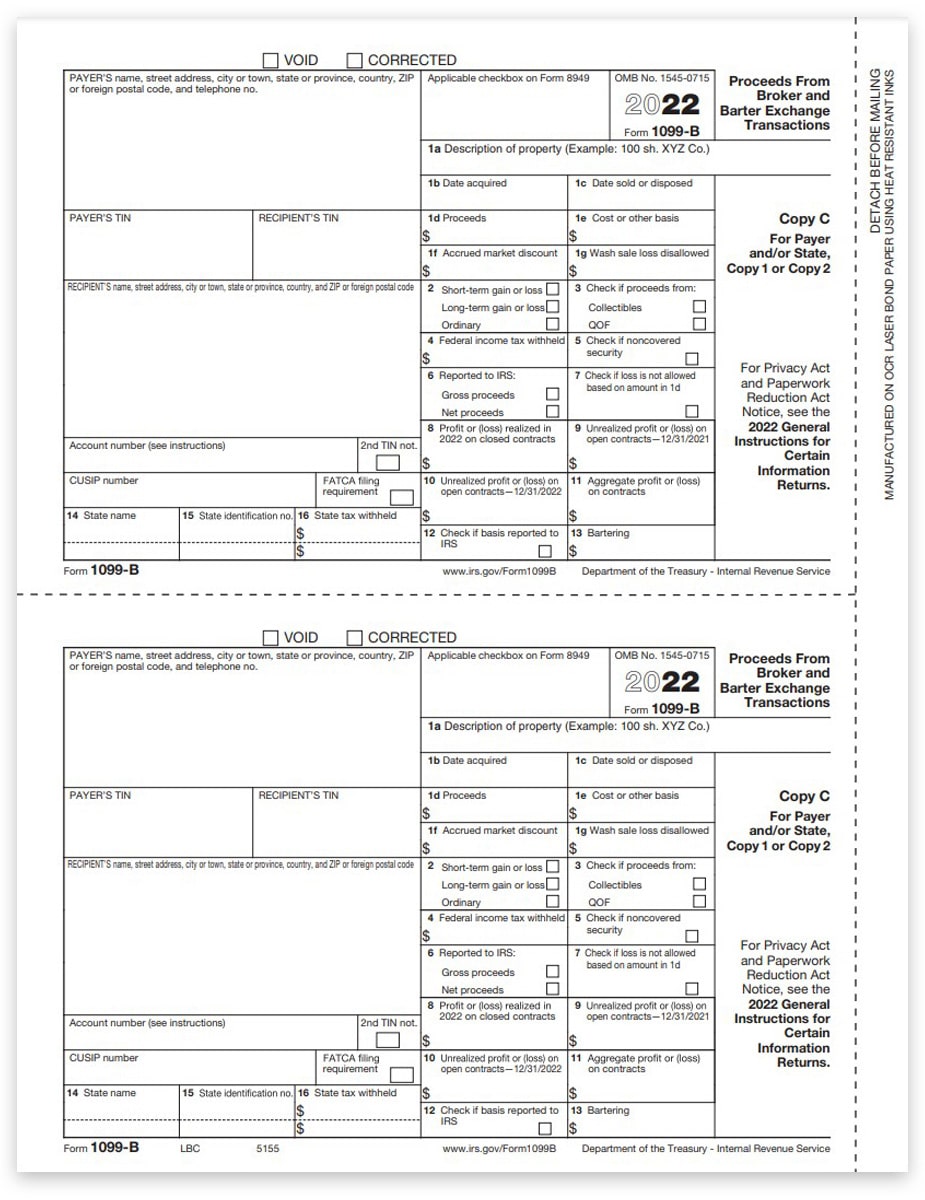 1099B Forms For Broker Transactions State Copy C DiscountTaxForms