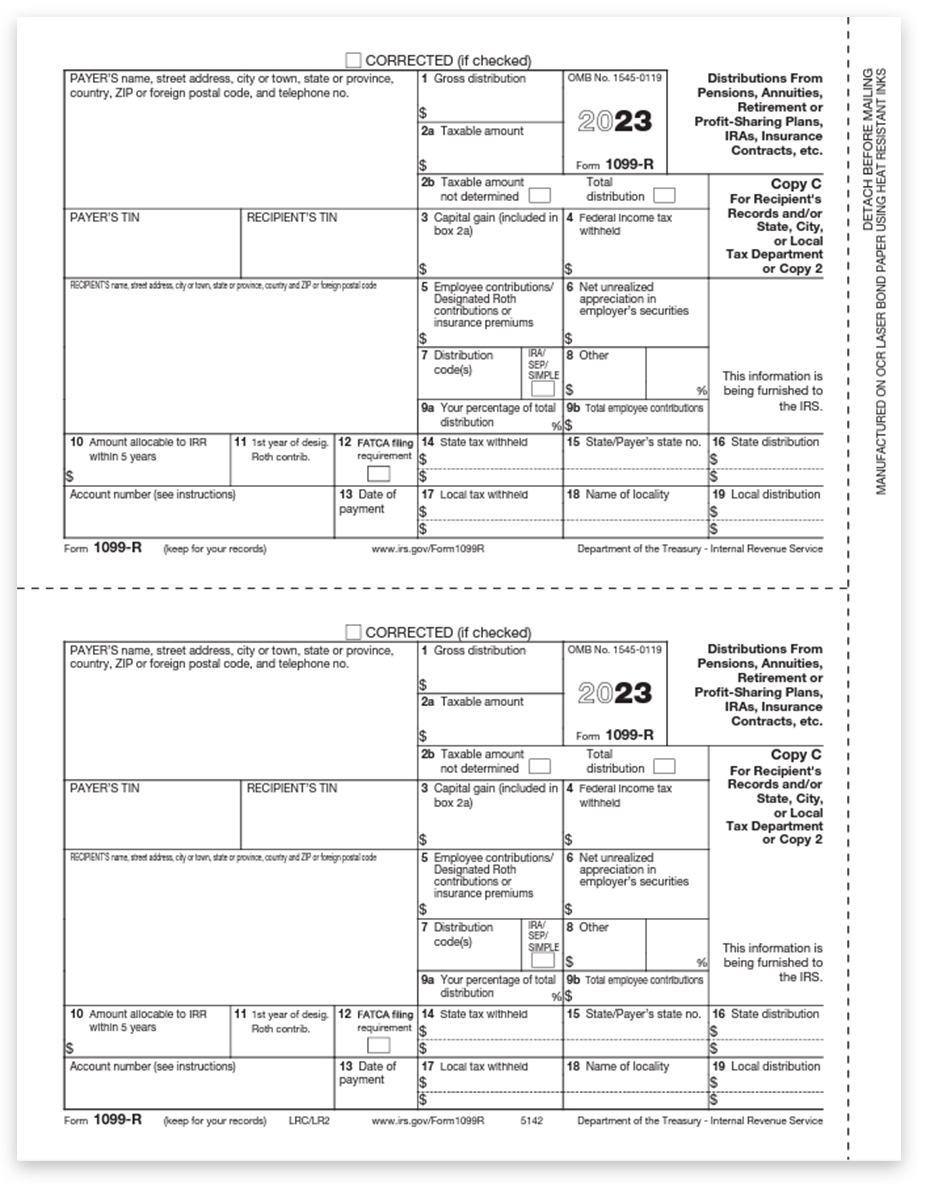 1099R Tax Forms 2023 Recipient Copy C-2 - DiscountTaxForms