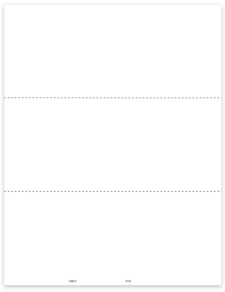 Blank 3up Paper for Bank Deposit Slips or Direct Deposit Form Printing - DiscountTaxForms.com