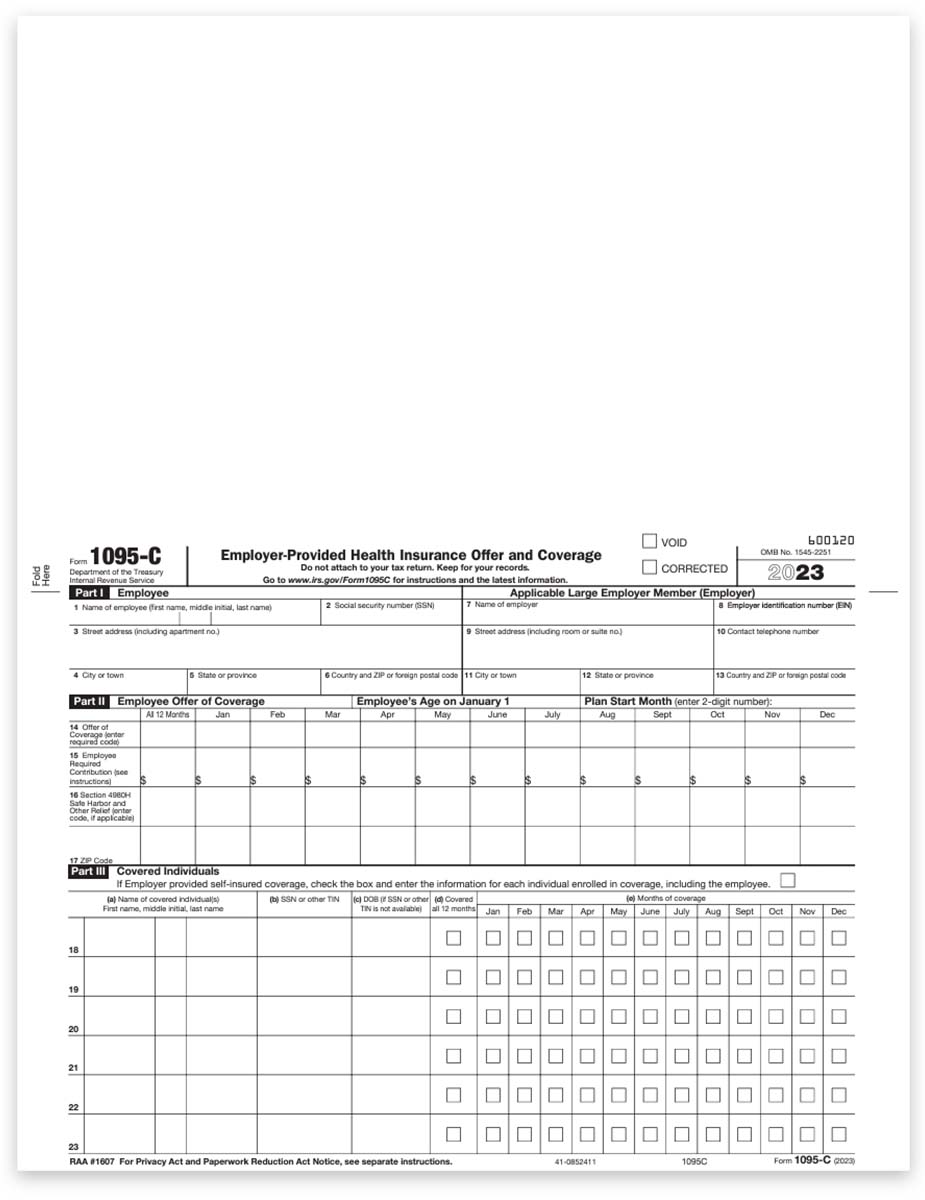 1095C Forms ComplyRight Format Discount Tax Forms