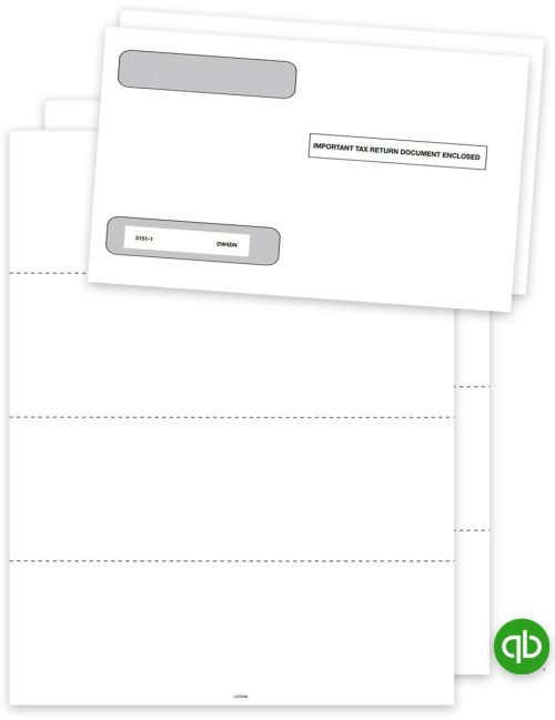 QuickBooks W2 Forms & Envelopes Blank 4up V2 Discount Tax Forms