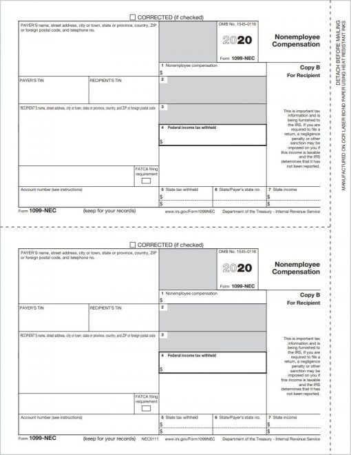 QuickBooks 1099-NEC Tax Forms Set - Discount Tax Forms