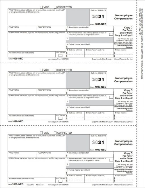 QuickBooks 1099-NEC Tax Forms Set with Envelopes - Discount Tax Forms