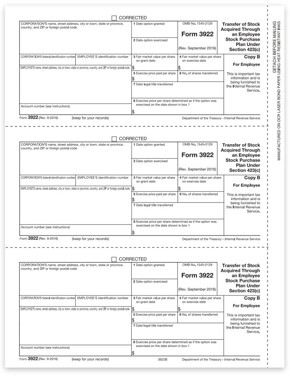 Form 3922 Fillable - Printable Forms Free Online