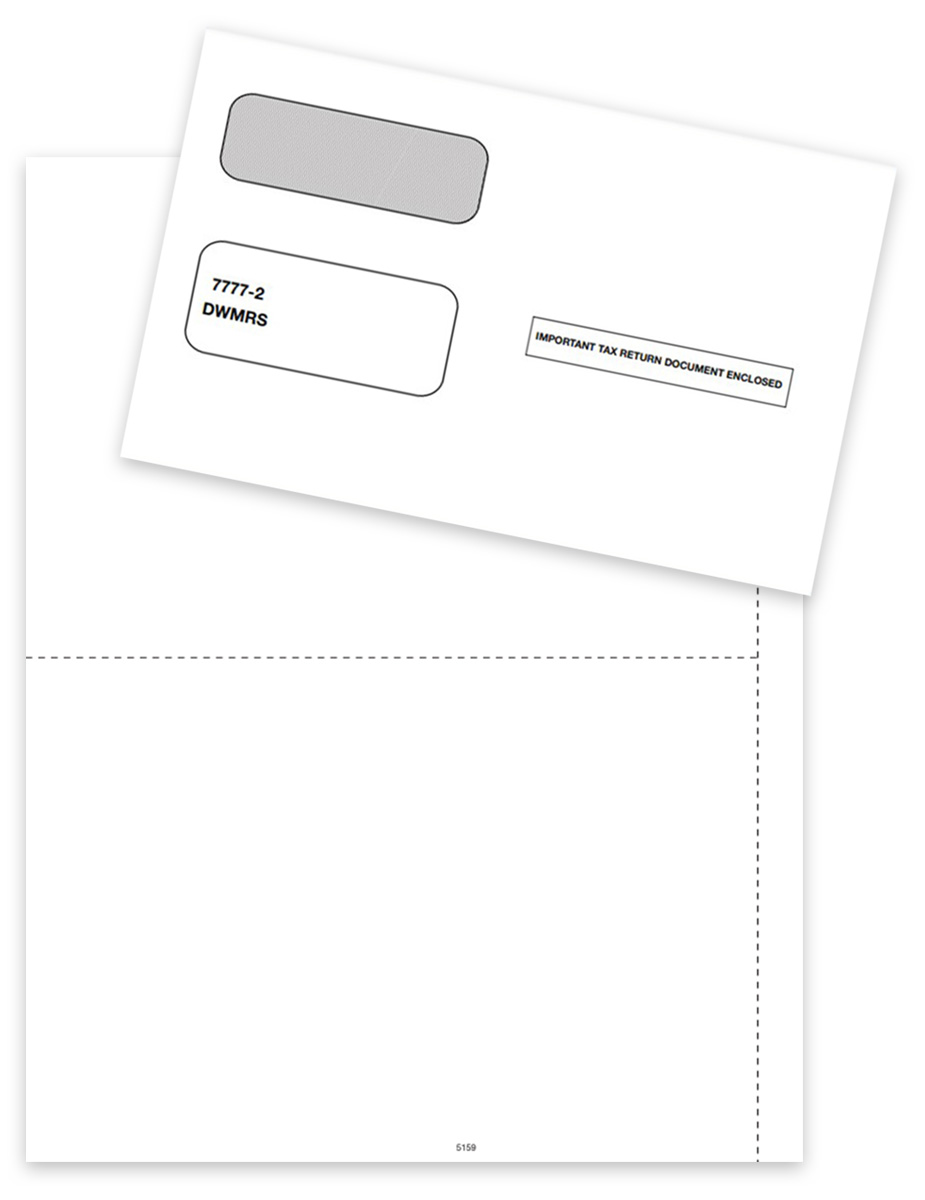 Blank 1099MISC 2up Paper with Instructions on Backer, Compatible Envelopes Included in Sets at Big Discounts, No Coupon Code Needed - DiscountTaxForms.com