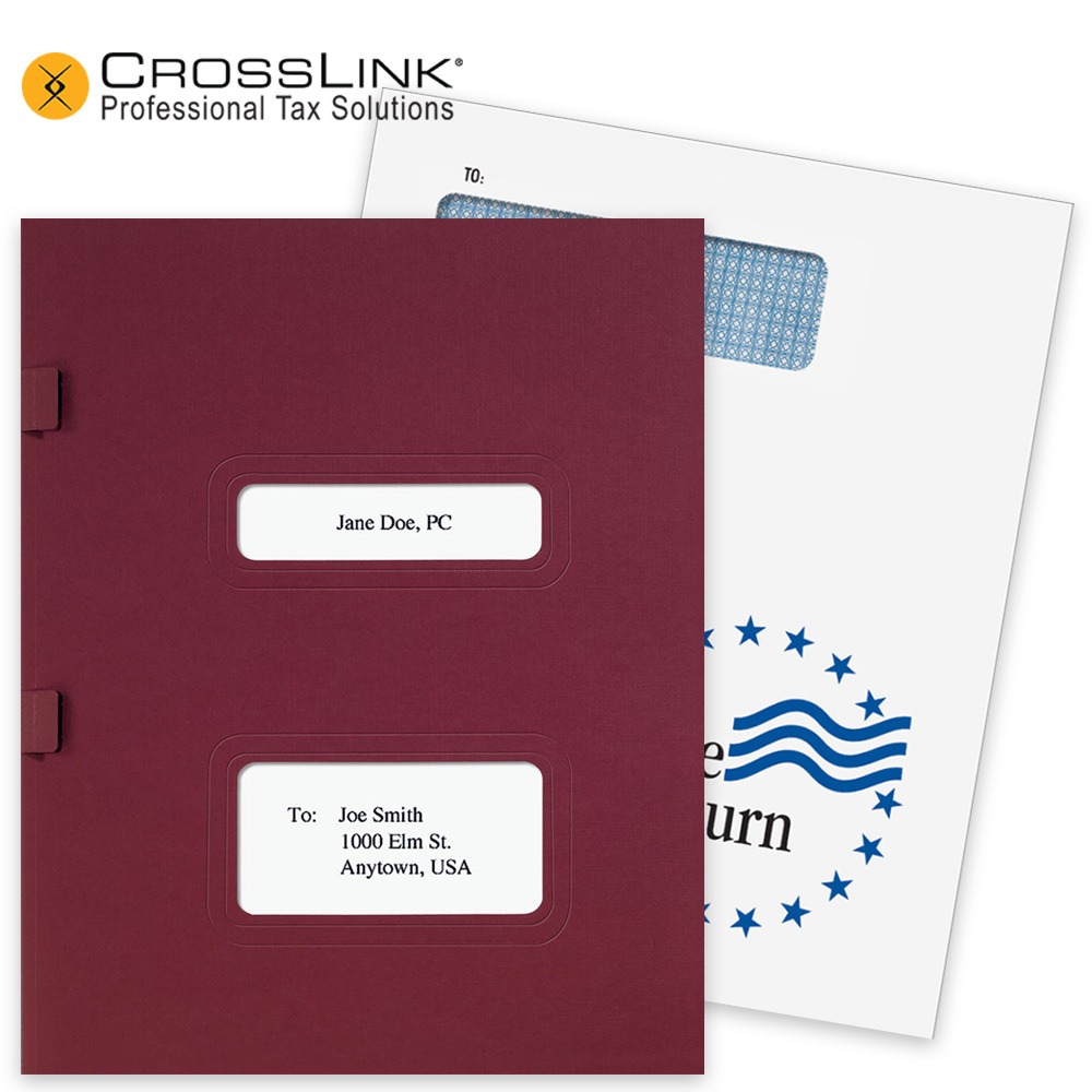 CrossLink Software Compatible Folders Envelopes Window Folders and Envelopes for CrossLink Tax Software, Guaranteed Compatible at Big Discounts, No Coupon Needed - DiscountTaxForms.com