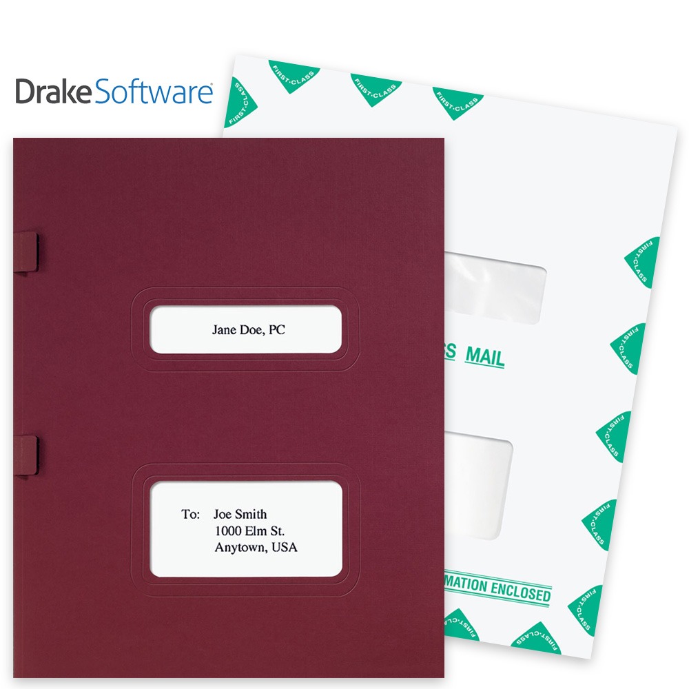 Drake Software Compatible Folders Envelopes Window Folders and Envelopes for Drake Tax Software, Guaranteed Compatible at Big Discounts, No Coupon Needed - DiscountTaxForms.com