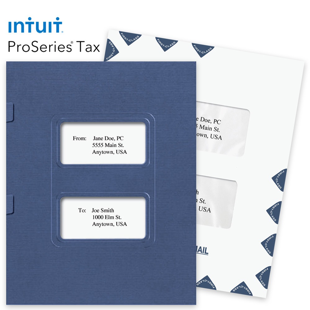ProSeries Tax Software by Intuit Compatible Folders Envelopes Window Folders and Envelopes for ProSeries Tax Software by Intuit, Guaranteed Compatible at Big Discounts, No Coupon Needed - DiscountTaxForms.com