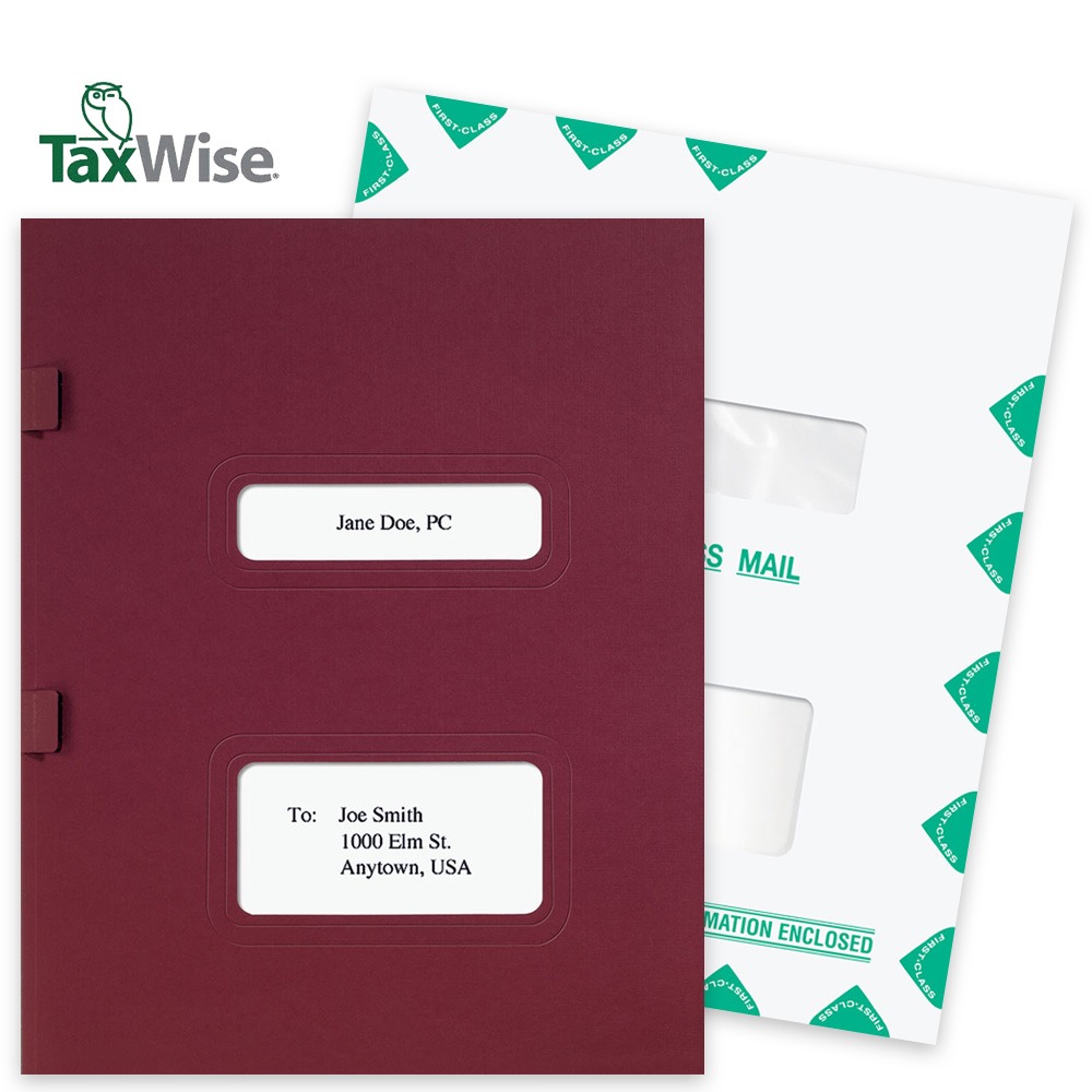 TaxWise Software Compatible Folders Envelopes Window Folders and Envelopes for TaxWise Tax Software, Guaranteed Compatible at Big Discounts, No Coupon Needed - DiscountTaxForms.com
