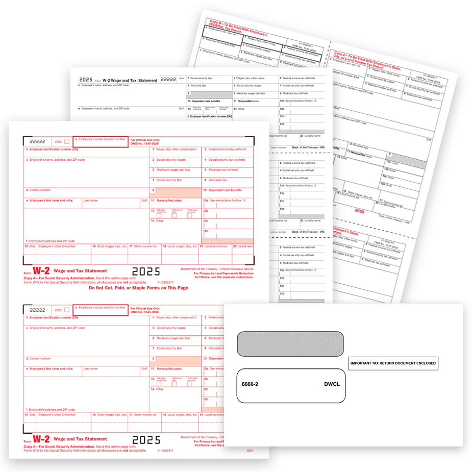 Order Official W2 Forms Preprinted in 2up, 3up and 4up Formats for the IRS, Employees and Recipients at Big Discounts, No Coupon Needed - DiscountTaxForms.com