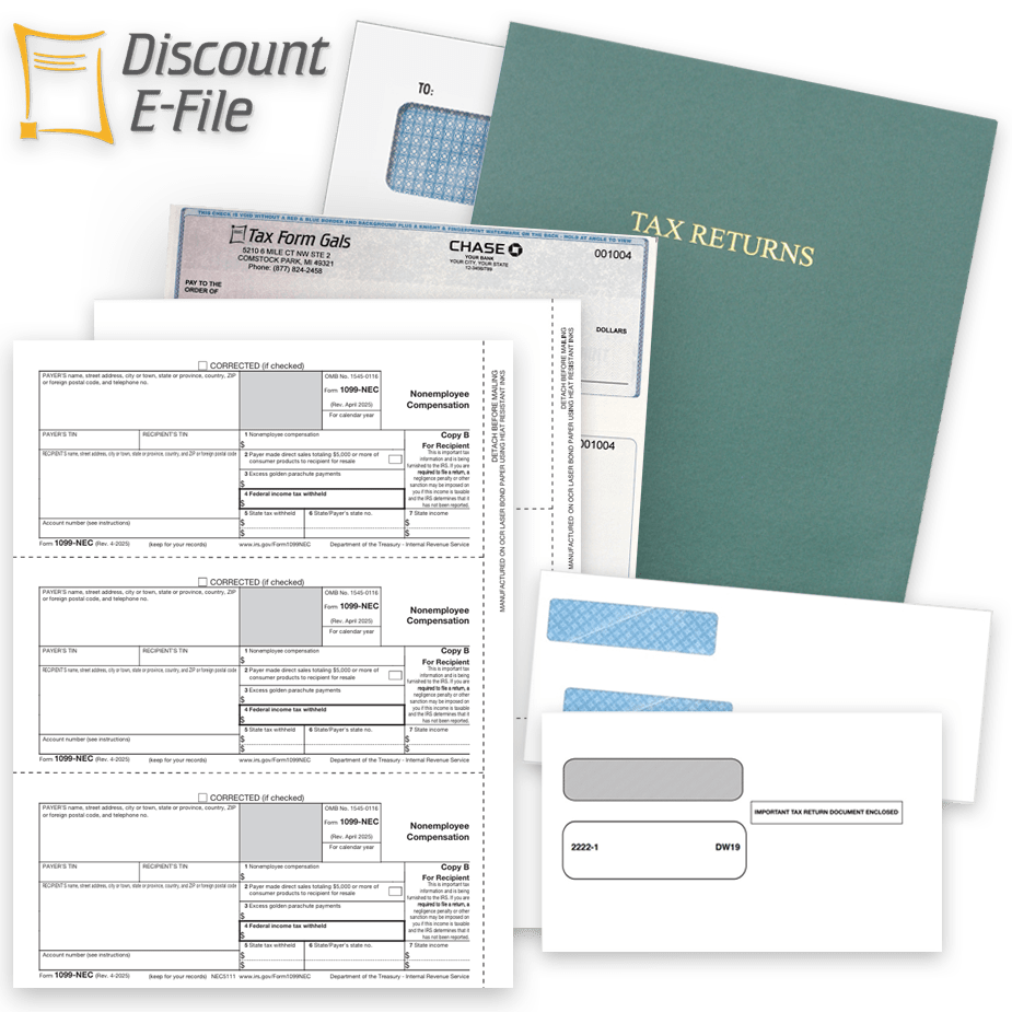 Order Essential Business Supplies at Big Discounts, No Coupon Needed for Cheap 1099 & W2 Tax Forms, Envelopes, Tax Folders, Business Checks and More - DiscountTaxForms.com